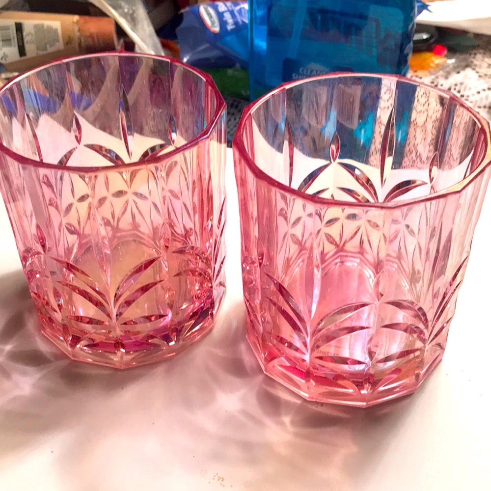 Two iridescent pink glasses.  Supper cute. Bundle